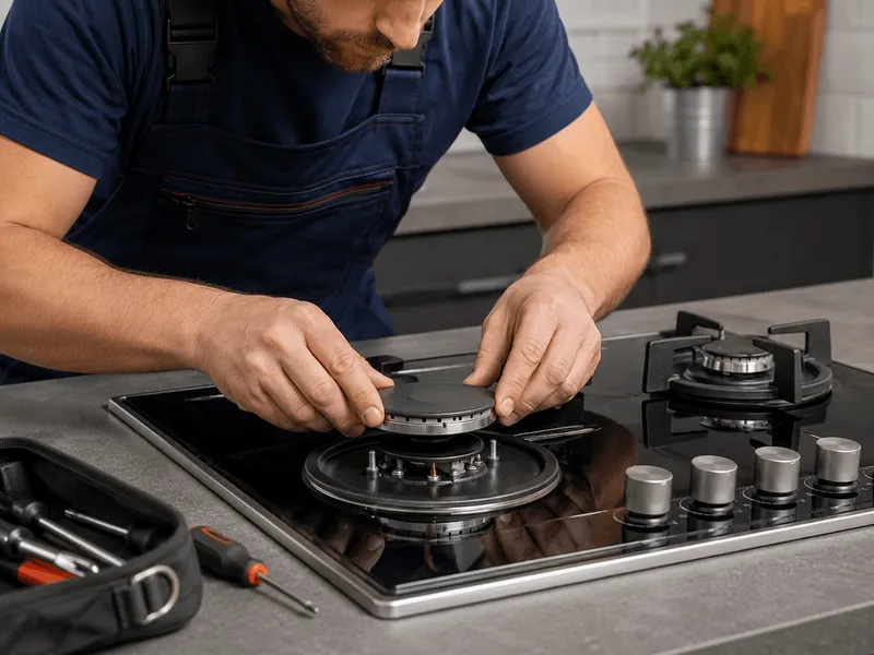 Cooktop repair in progress
