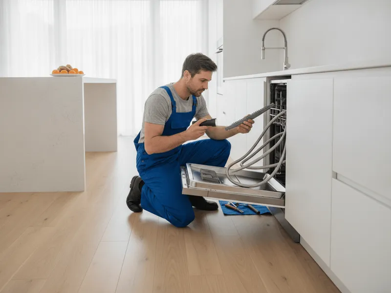 Dishwasher repair in progress