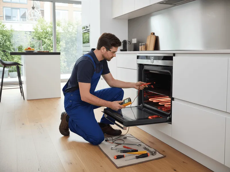 Oven & Range repair in progress