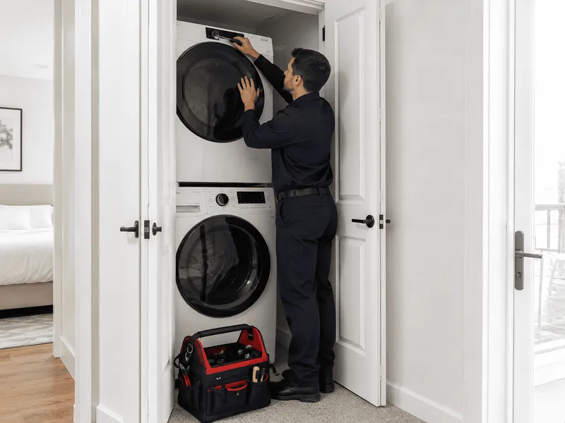 Stackable Laundry repair in progress