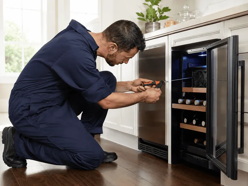 Wine Cooler repair in progress